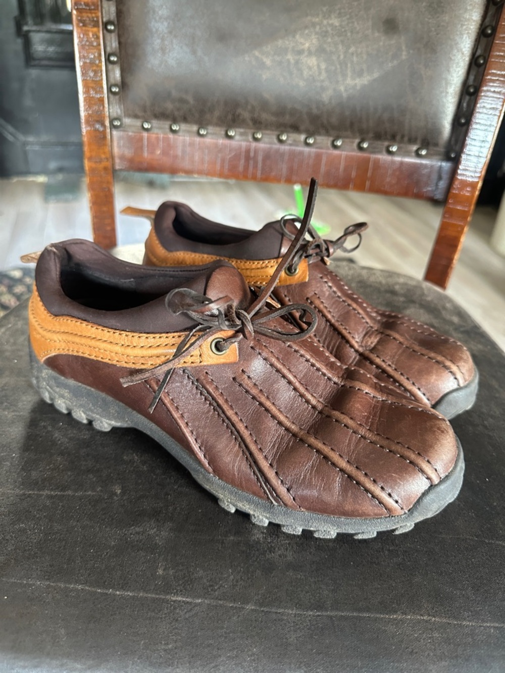 Bass Brown Leather Slip-On Style Sneakers with Tan Accent